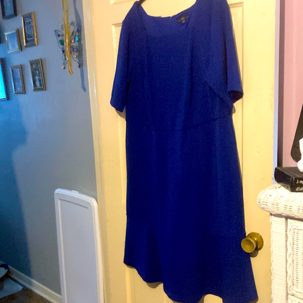 Women’s size 18W in cobalt blue short sleeve dress.
